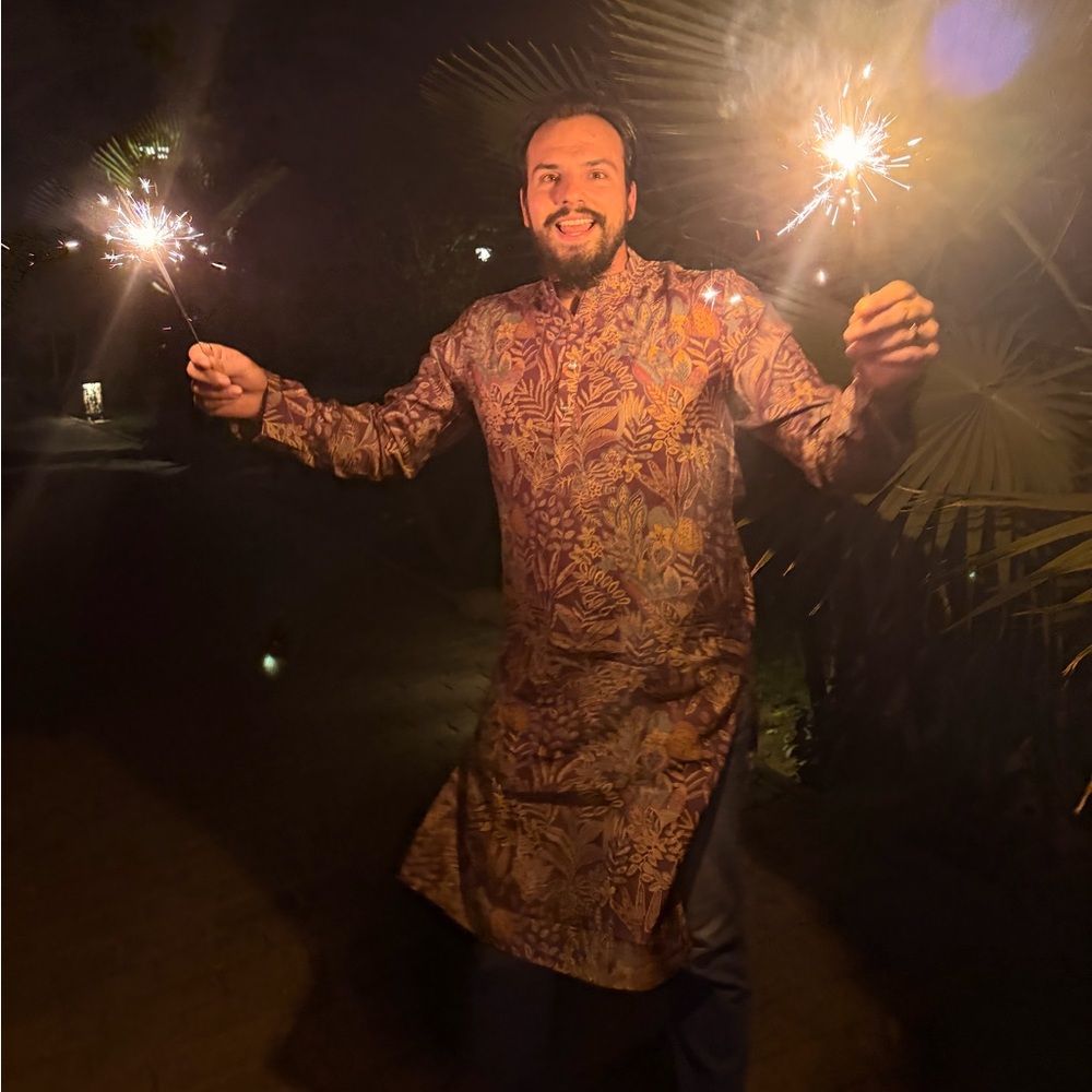 Floral Kurta with Sparklers